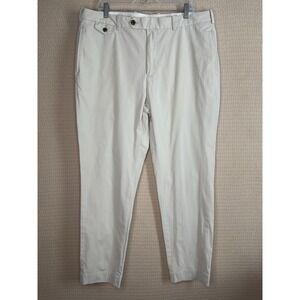 Brooks Brothers Advantage Chino Pants Mens 38x32 Cream Clark Slim Suprima Cotton